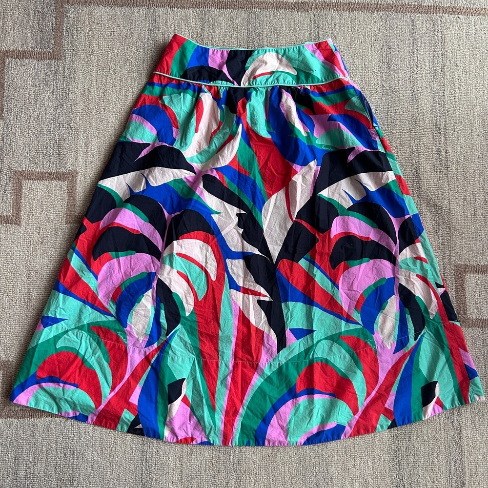 FARM Rio Maxi Skirt Colorful Tropical Abstract Print Full A Line Resort Funky XL